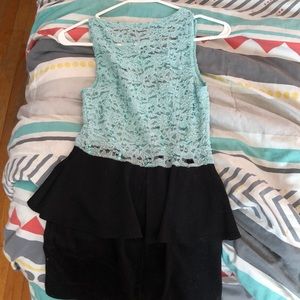 blue and black dress